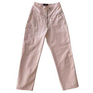 ISABEL MARANT PINK HIGH RISE COTTON PANTS 34 FR XS
